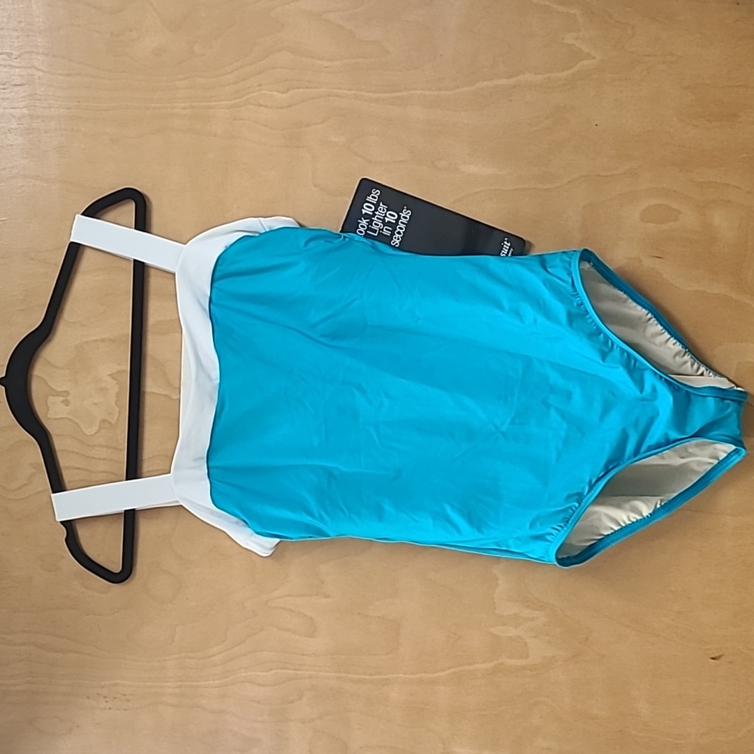 Nwt Miraclesuit Aqua And White One Piece Swimsuit12
